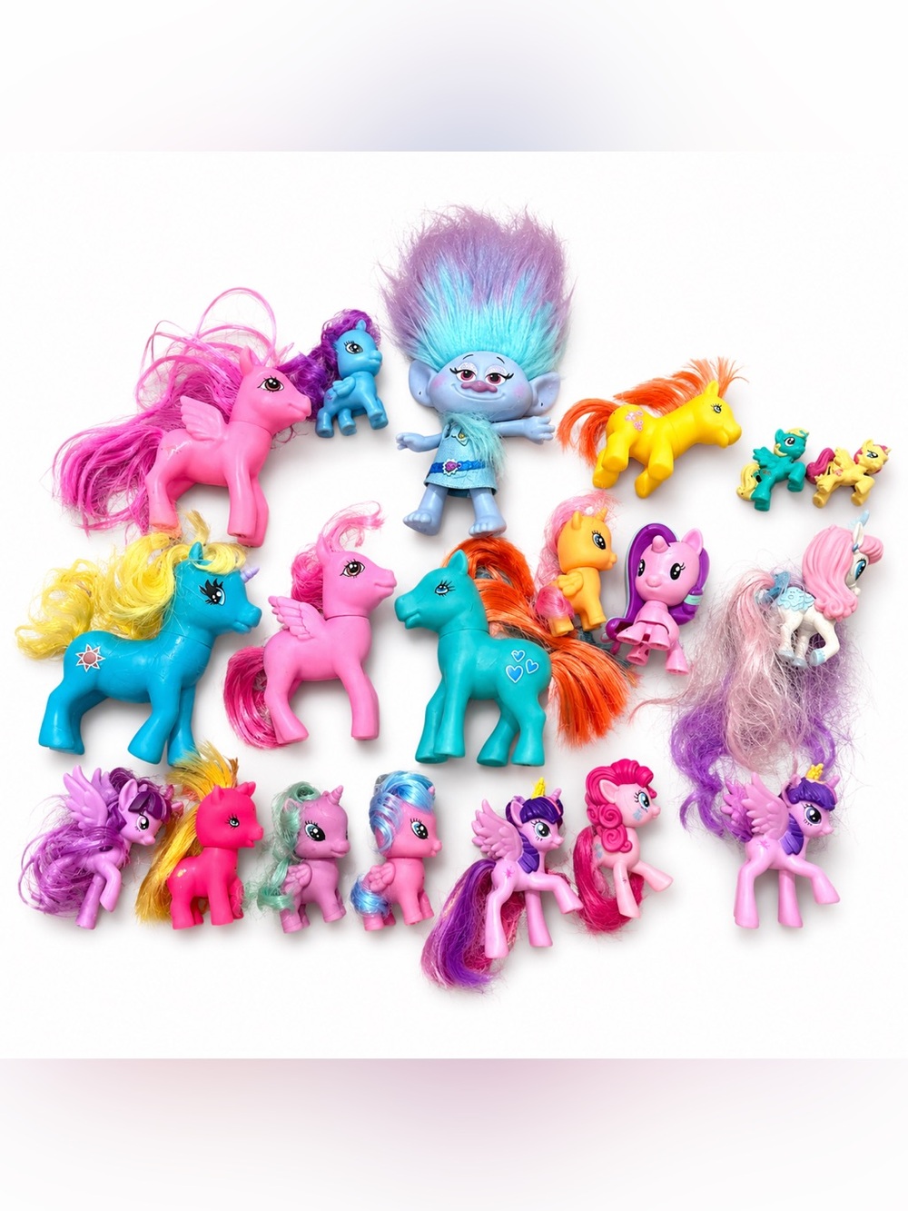 My Little Pony Figure Lot of 18 DreamWorks Troll Doll Mixed Vintage MLPToys